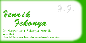 henrik fekonya business card